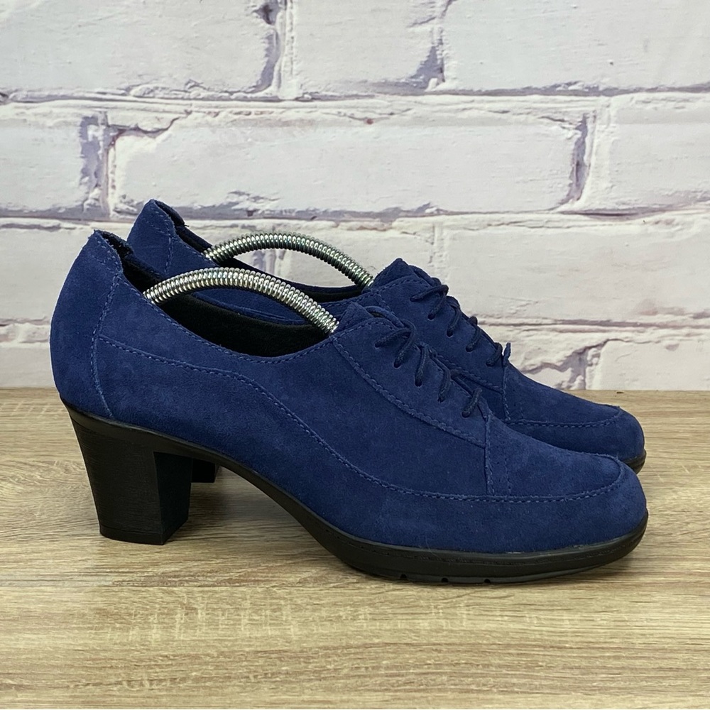Clarks Bendables Blue Suede Lace-Up Heels